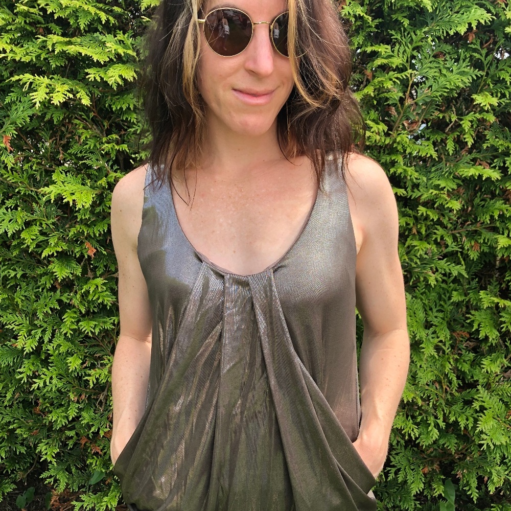 Diane Von Furstenberg Metallic Top - Size 2